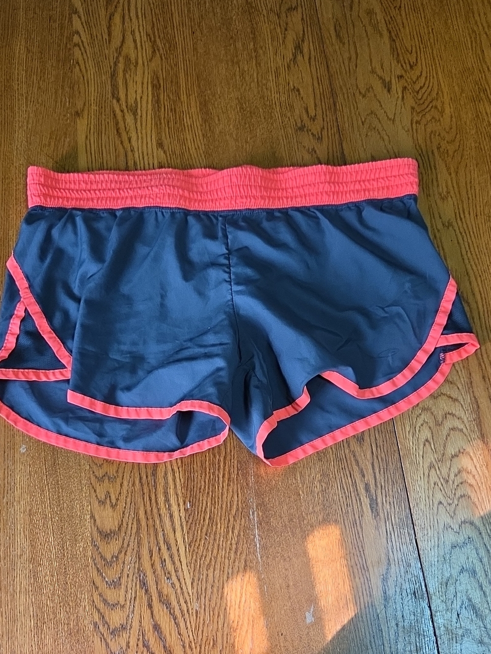 Champion Women's Navy Athletic Shorts with Pink Trim